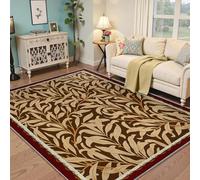 HOBBOY Alfombras para el salón 160x230cm Ramas de Pan Dorado marrón Oscuro Alfombra Fina Lavable para Comedor Dormitorio Alfombra botánica Bohemia rústica