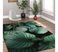 HOBBOY Alfombras para salón Alfombra Lavables alfombras con patrón de Monstera Tropical Verde y Hoja Finas Alfombra Interiores para Dormitorio Comedor vivero Granja 50x80cm