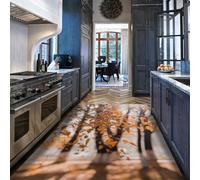 HOBBOY Alfombras Zona Salón Alfombras Bohemias Lavables Granja Alfombra Bosque otoñal Tronco árbol Diseño de follaje otoñal Suelo Interior Alfombra Fina para Dormitorio Oficina 90x150cm