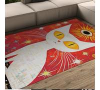 HOBBOY Estilo Dibujos Animados 60 x 100 cm Alfombras área Estampado Retro Pop Art Estampado Gatos Alfombra Pelo bajo Pelo fantasía Alfombra Suelo Cielo Estrellado para Chimenea salón Cocina