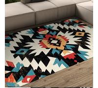 HOBBOY Estilo étnico 50 x 80 cm Alfombra de Lanzamiento Patrón geométrico Abstracto Lavable Acogedora Alfombras de Piso de Pila Baja para Pasillo Sala de Estar Dormitorio