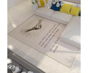 HOBBOY Frases clásicas Alfombra Pasillo Pareja cogida la Mano Patrones Alfombras 60 x 100 cm Poesía romántica Pelo bajo Lavable Decoración Suelo para Bodas