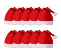 HOBBOY Gorros Navideños 10 piezas Conjunto de Gorro Navideño para Adultos Sombrero de Santa Gorros de Navidad Familiares para Decoración Navideña, Fiesta de Navidad, Cena Navideña Familiar