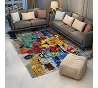 HOBBOY Graffiti Pop Art 60 x 100 cm - Alfombras para dormitorios de Adolescentes Coloridas con Spray de león y patrón Abstracto Alfombra de Pelo bajo Decoración para Lavar