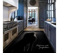 HOBBOY Majestic Lion 50 x 80 cm Alfombras área con Fondo Negro en el Suelo Alfombra luz Luna con Estampado Cielo Estrellado Alfombra Cocina Pelo bajo para la decoración la Oficina