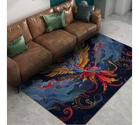 HOBBOY Preciosas alfombras Phoenix Runner 240 x 300 cm Pájaro mítico con Plumas Coloridas con Estampado moqueta Baja Lucky & Joy Decoración Suelo para Espacio habitable