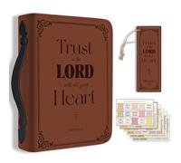Hobbspring 1 funda grande de piel sintética para Biblia con marcapáginas, funda de transporte de la Biblia para mujeres y hombres, libros de notas de la Biblia cristiana, accesorios de transporte