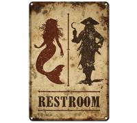 Hobbspring 1 pieza rectangular de metal cartel de chapa pirata sirena vintage cartel de hierro póster 20 x 30 cm estilo leyendas occidentales arte de pared decoración para tienda bar club Halloween