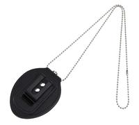 Hobbspring 1 soporte para tarjeta de policía ovalado con remaches y cadena de hierro, soporte universal para tarjetas de identificación de piel de vacuno, clip para cinturón para agentes de la ley