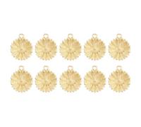 Hobbspring 12 dijes de margaritas de girasol dorado, dije de flor de crisantemo con anillo de salto para collares, aretes, pulseras, joyería, manualidades