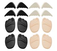 Hobbspring 16 almohadillas de tacón alto de 4 estilos de cojines de bola de pie para zapatos demasiado grandes, cojines de zapatos para mujer, relleno de zapatos sueltos, zapatillas y zapatillas