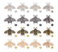 Hobbspring 16 Piezas 4 Colores Hebilla Decorativa Aleación Remaches de Abeja Botón Retro Conchos Botón Abejas Hebillas de Metal Bolsillo Cierres Decorativos Hebilla de Talla Animal con Tornillos,