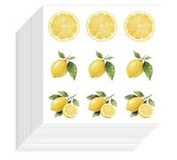 Hobbspring 180 pegatinas de limón, 90 x 90 mm, papel autoadhesivo, pegatinas decorativas resistentes al agua, rodajas de limón, planificador, pegatinas para álbumes de recortes, calendarios, diarios