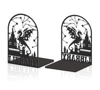 Hobbspring 2 sujetalibros decorativos de metal para libros pesados, soportes robustos para libros, sujetalibros más grandes utilizados en el escritorio para la oficina en casa o la escuela