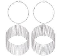 Hobbspring 24 cadenas de pulsera de acero inoxidable, cadenas de eslabones para hacer joyas, pulseras ajustables con cierres de langosta para mujer, pulseras de bricolaje, suministros de manualidades