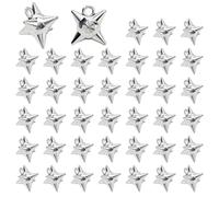 Hobbspring 40 colgantes de bolas de espinas 3D con martillo de meteorito, platino, punk, espinas, estrella de la mañana, encanto para fabricación de joyas, collares, pendientes, pulseras, suministros