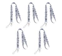 Hobbspring 5 piezas de cordón de notas musicales para llaves con cierre rápido y gancho negro blanco música Lanyard para llaves de coche, silbato de trino, llavero monedero
