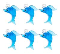 Hobbspring 6 colgantes luminosos de delfín de cristal 3D océano azul real de cristal con lazo que brilla en la oscuridad, adornos colgantes para manualidades, collares, llaveros, decoración