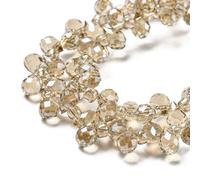 Hobbspring Aprox. 108 perlas y cristal galvanizadas, perlas y cuentas facetadas transparentes de 5 x 6 mm para hacer joyas