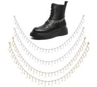 Hobbspring Bling Jewelry - Cadena de zapatos con borlas de lujo, cadena de zapatos de latón para sandalias, zapatos cavernosos, accesorios de decoración, Latón