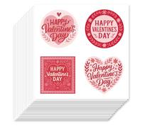 Hobbspring Calcomanías para el día de San Valentín, diseño de corazones rosados, autoadhesivas, caja de regalo, sobres, bolsas, tazas, álbumes, calcomanías, accesorios, impermeables, 80 unidades