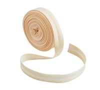 Hobbspring Cinta al bies de 3/4 pulgadas con pliegue simple 21.87 yardas Beige Cinta de encuadernación predoblada de poliéster Natural Cinta a granel para coser decoración dobladillo y costura
