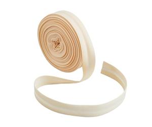 Hobbspring Cinta al bies de 3/4 pulgadas con pliegue simple 21.87 yardas Beige Cinta de encuadernación predoblada de poliéster Natural Cinta a granel para coser decoración dobladillo y costura