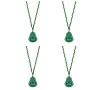 Hobbspring Collar con colgante de Buda de la suerte, collar con colgante tallado de Buda de la suerte, amuleto de talismán, collar con colgante de protección, collar Booda, cadena de cuentas, collar