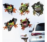 Hobbspring Divertidas calcomanías 3D para coche, 5 unidades, realistas, Agalychnis Callidryas, lindas calcomanías de rana, a prueba de agua, coloridas, calcomanías decorativas para coche, ventana