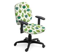 Hobbspring Juego de fundas de silla de poliéster, 2 piezas, funda de silla de oficina de cactus, verde, elástica, universal, giratoria, silla de escritorio, funda protectora para regalos de oficina