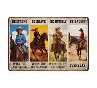 Hobbspring Retro Cowboy Code Hierro Metal Cartel Caballo Pared Letrero Arte Granja Salón Balcón Bar Clubes al Aire Libre Not RIGHT DON T DO IT Inspirador Decoración de Pared 20 x 30 cm 1 Pieza