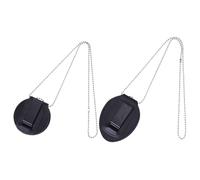 Hobbspring Soporte de insignia de policía plano, redondo y ovalado, soporte universal de cuero con clip para cinturón y cadena de hierro para agentes de la ley