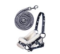 HKM Cabezada y ramal Hobby Horse Stars – Azul marino con dibujo de estrellas – Talla única
