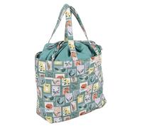 Hobby Gift Bolsa con cordón - Tela de algodón Estampada con Sellos Bordados Modernos Cierre Superior Seguro Tejido Costura Manualidades para Almacenamiento y Transporte 18 x 32 x 34 cm