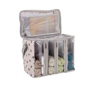 Hobby Gift Bolsa de Tejer Grande - Abeja, Almacenamiento de Hilo, Divisores extraíbles, Múltiples Bolsillos, Ranuras para Agujas y Ganchos, Cubierta de PVC, Correa Ajustable, 24x40x30cm