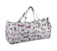 Hobby Gift Bolsa exclusiva para tricotar, estuche para proyectos, estuche de viaje para hilos, bolsa para ganchillo 16 x 43 x 19 cm, perro salchicha