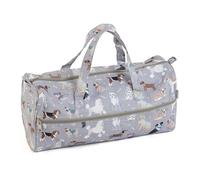 Hobby Gift Bolsa exclusiva para tricotar, estuche para proyectos, estuche de viaje para hilos, bolsa para ganchillo 16 x 43 x 19 cm, perros grises
