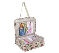 Hobby Gift Project Case - Bolsa de Almacenamiento para Tejer Manualidades de Costura para Clases y Viajes, 3 Insertos de Plástico para Accesorios y Organización - 100% Algodón 34 x 28 x 12 cm - Fresas