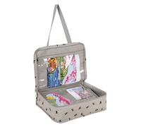 Hobby Gift Project Case - Bolsa de Almacenamiento para Tejer Manualidades de Costura para Clases y Viajes, 3 Insertos de Plástico para Accesorios y Organización - 100% Algodón 34 x 28 x 12 cm - Abejas