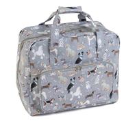 Hobby Gift Bolsa para máquina de Coser Exclusiva, Bolsa de Transporte Acolchada de PVC, Almacenamiento de Accesorios adicionales, 20 x 43 x 37 cm, Perros Grises