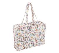 Hobby Gift Bolsa para proyectos de Manualidades: Tela de algodón Suave para Manualidades clásicas con Cremallera, Insertos Transparentes, proyectos, Materiales, presillas elásticas, 26, x10x34,5cm