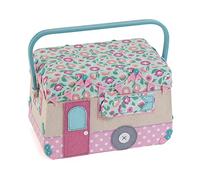 Hobby Gift Caja de almacenamiento bordada para manualidades de costura, caravana
