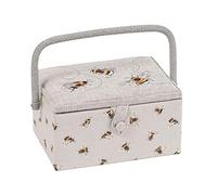 Hobby Gift Caja de almacenamiento mediana para manualidades de costura, diseño de abeja bordada