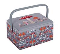 Hobby Gift Caja de almacenamiento para manualidades, tamaño mediano, bordado con setas del bosque