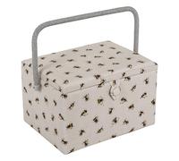 Hobby Gift Costurero grande exclusivo, caja de almacenamiento para manualidades, bandeja para accesorios, alfiletero, mango de PVC, 23,5 x 31 x 20 cm, Abejas