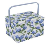 Hobby Gift Caja de Costura Grande con Asa, Cesta de Algodón para Almacenaje de Costura, Organizador con Compartimentos, 23,5 x 31 x 20 cm, Hortensia