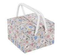 Hobby Gift Caja de Costura Grande con Doble Tapa y Asa, Cesta de Algodón con Compartimentos para Herramientas, 25 x 25 x 17 cm, Accesorios de Costura