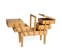 Hobby Gift Caja de Madera en voladizo para Costura y Manualidades, 3 Niveles con Patas