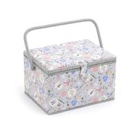 Hobby Gift Costurero grande exclusivo, caja de almacenamiento para manualidades, bandeja para accesorios, alfiletero, mango de PVC, 23,5 x 31 x 20 cm, hecho en casa