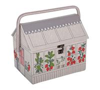 Hobby Gift Elegante caja de almacenamiento para manualidades y costura, bordada, con motivo de invernadero de fresas.